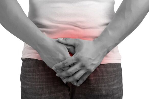 Pain in a man with prostatitis