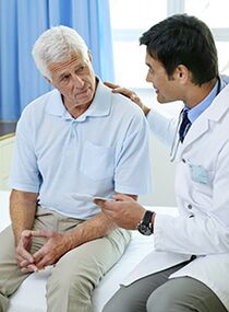 a patient with prostatitis at a specialist appointment